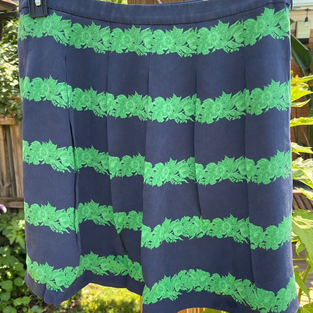 J.Crew 100% silk pleated mini skirt